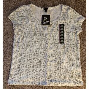 **NWT** Art Class Girl's Top - White/green    Size XXL (18-20)